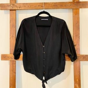 ABERCROMBIE Knot Tie Button Down Blouse- MEDIUM